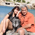 Dominique jacques et leur louve jimie à Ibiza.JPG